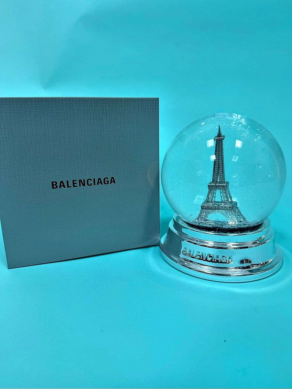 Balenciaga Eiffel Tower Snow Globe Silver & Clear